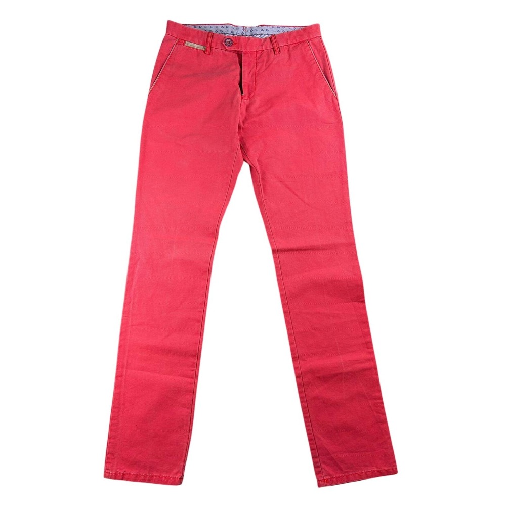 Berwich Chno Pants Men 46 Red Cherry Salmon Straight Trouser Indie‎ Spring